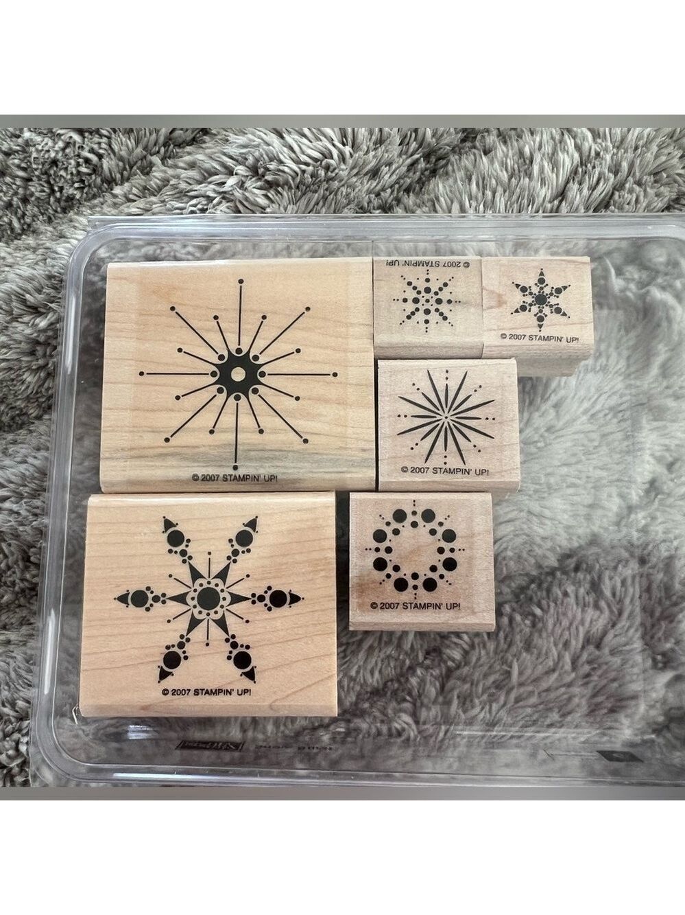 Stampin’ Up! Christmas Theme Snow Burst 2007 Set of 6 Stamps Retired